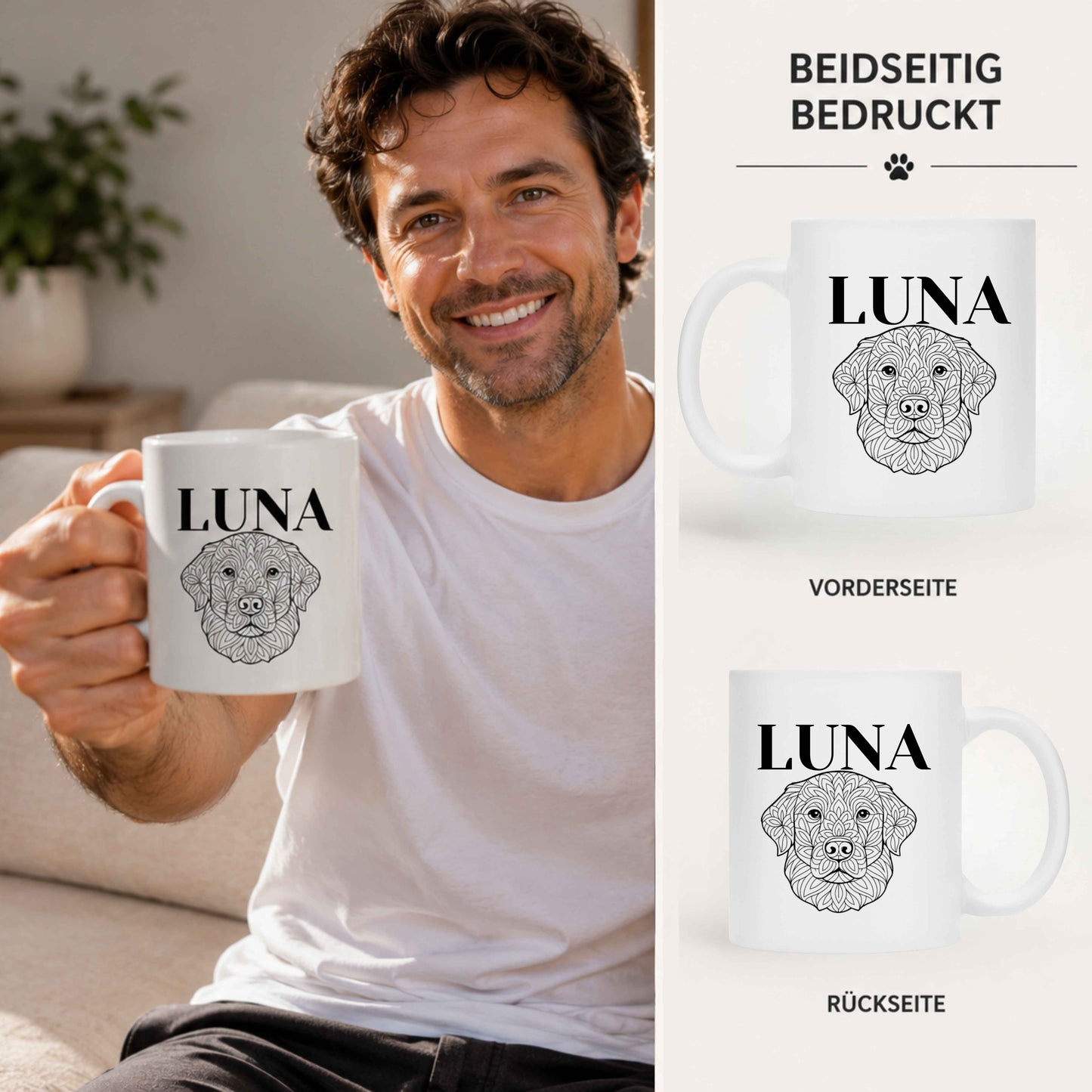 Personalisierte Tasse "Mandala"